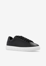 Greca Low-Top Faux-Leather Sneakers