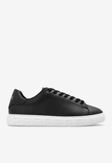 Greca Low-Top Faux-Leather Sneakers