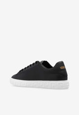 Greca Low-Top Faux-Leather Sneakers