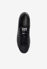 Greca Low-Top Faux-Leather Sneakers