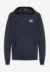 Dolce & Gabbana Logo Plaque Hooded Sweatshirt Navy  GXO33T JEMQ3-B1622