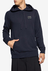 Dolce & Gabbana Logo Plaque Hooded Sweatshirt Navy  GXO33T JEMQ3-B1622