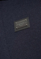 Dolce & Gabbana Logo Plaque Hooded Sweatshirt Navy  GXO33T JEMQ3-B1622