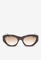 Chloé Gayia Oval Sunglasses Brown CH0220S 0-002