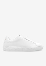 Greca Low-Top Faux-Leather Sneakers