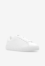 Greca Low-Top Faux-Leather Sneakers