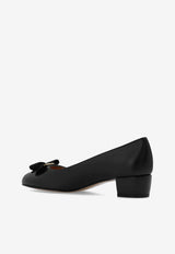 Ferragamo Vara 45 Calf Leather Pumps Black 01G324 VARA 1 765658-NERO