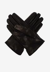 Dolce & Gabbana Embossed DG Logo Leather Gloves Black BG0169 AQ381-80999