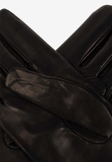 Dolce & Gabbana Embossed DG Logo Leather Gloves Black BG0169 AQ381-80999