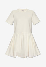 Moncler Logo Patch Mini Flared Dress Cream J10938I00019 89A1K-034