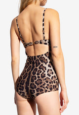 Dolce & Gabbana Leopard Print One-Piece Swimsuit Brown O9A13J ONO11-HY13M