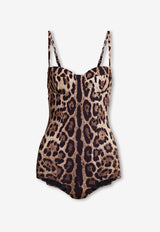 Dolce & Gabbana Leopard Print One-Piece Swimsuit Brown O9A13J ONO11-HY13M