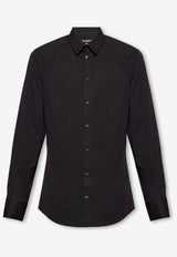 Dolce & Gabbana Long-Sleeved Classic Shirt Black G5EJ0T GG826-N0000