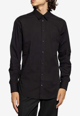 Dolce & Gabbana Long-Sleeved Classic Shirt Black G5EJ0T GG826-N0000