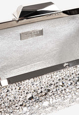 Jimmy Choo Cloud Shimmer Clutch Silver CLOUD EXC-CRYSTAL