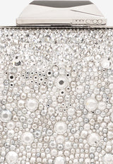 Jimmy Choo Cloud Shimmer Clutch Silver CLOUD EXC-CRYSTAL