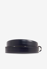 Ferragamo Gancini Reversible Leather Belt Navy 670326 DOUBLE ADJUS 770942-MIDNIGHT