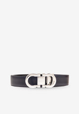Ferragamo Gancini Reversible Leather Belt Navy 670326 DOUBLE ADJUS 770942-MIDNIGHT
