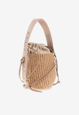 Chloé Mini Woody Raffia Bucket Bag Beige CHC23AS381 L18-26Y