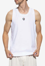 Dolce & Gabbana Logo Embroidered Sleeveless T-shirt White M8C10J ONN94-W0800