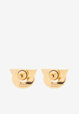 Ferragamo Embellished Gancini Stud Earrings Gold 760699 NEW GSTR 14D 770433-ORO