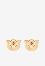 Ferragamo Gancini Encrusted Stud Earrings Gold 760700 NEW GSTR 10D 770442-ORO
