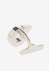 Ferragamo Gancini Engraved Cufflinks Silver 770358 CLNK GAFLUID 776342-PALLADIO