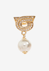 Ferragamo Gancini Pearl Earrings Gold 760781 EAR GSTR P 776604-ORO PERLA