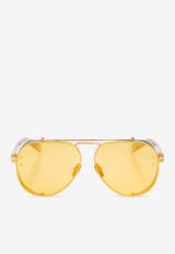 Balmain Capitane Aviator Sunglasses Yellow BPS-125D-62 0-0