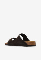 Birkenstock Arizona Two-Strap Suede Sandals Brown 1027077 0-MOCCA