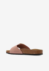 Birkenstock Madrid Big-Buckle Nubuck Slides Pink 1027056 0-SOFT PINK