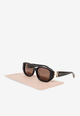 Chloé Marcie Oval-Frame Sunglasses Gray CH0237SK 0-001