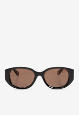 Chloé Marcie Oval-Frame Sunglasses Gray CH0237SK 0-001