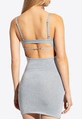 Jacquemus Fiesta Glittered Mini Dress Silver 233KN349 2344-980