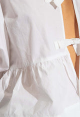 GANNI Poplin Blouse with Bows White F7364 6479-151
