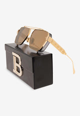 Balmain Premier Aviator Sunglasses Gold BPS-155C-61 0-0