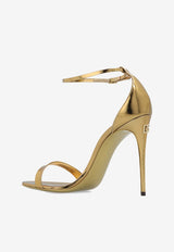 Dolce & Gabbana Keira 105 Mirrored-Effect Leather Sandals Gold CR1339 AY828-89869