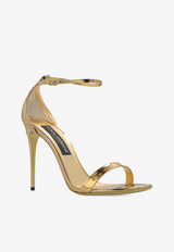 Dolce & Gabbana Keira 105 Mirrored-Effect Leather Sandals Gold CR1339 AY828-89869