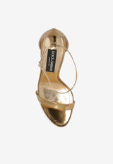 Dolce & Gabbana Keira 105 Mirrored-Effect Leather Sandals Gold CR1339 AY828-89869
