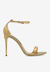 Dolce & Gabbana Keira 105 Mirrored-Effect Leather Sandals Gold CR1339 AY828-89869