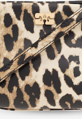 GANNI Mini Bou Leopard Print Handbag Beige A5817 5894-943