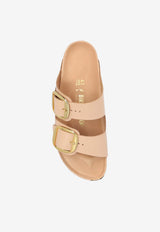 Birkenstock Arizona Big-Buckle Leather Slides Beige 1026553 0-HIGH SHINE NEW BEIGE