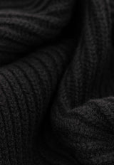 Dolce & Gabbana Logo Plaque Wool Scarf Black GXK64T JEMQ5-N0000