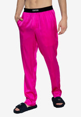 Tom Ford Logo Waistband Silk Pajama Pants Pink T4H201010 0-672