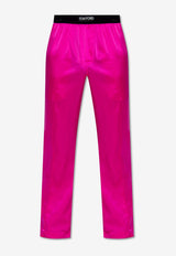 Tom Ford Logo Waistband Silk Pajama Pants Pink T4H201010 0-672