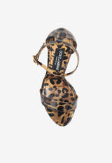 Dolce & Gabbana DG Baroque 105 Leopard Print Sandals Brown CR0739 AM568-HA93M