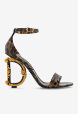 Dolce & Gabbana DG Baroque 105 Leopard Print Sandals Brown CR0739 AM568-HA93M