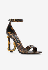 Dolce & Gabbana DG Baroque 105 Leopard Print Sandals Brown CR0739 AM568-HA93M