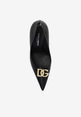 Dolce & Gabbana Lollo 90 DG Logo Patent Leather Pumps Black CD1815 A1037-80999