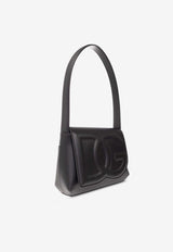 Dolce & Gabbana Embossed DG Logo Leather Shoulder Bag Black BB7516 AW576-80999